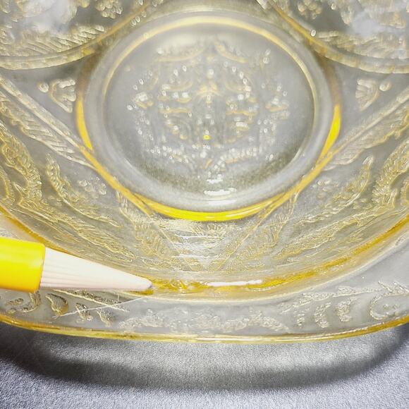 FEDERAL MADRID AMBER YELLOW DEPRESSION GLASS 5" Sauce Bowl Set of 2 - Picture 8 of 10